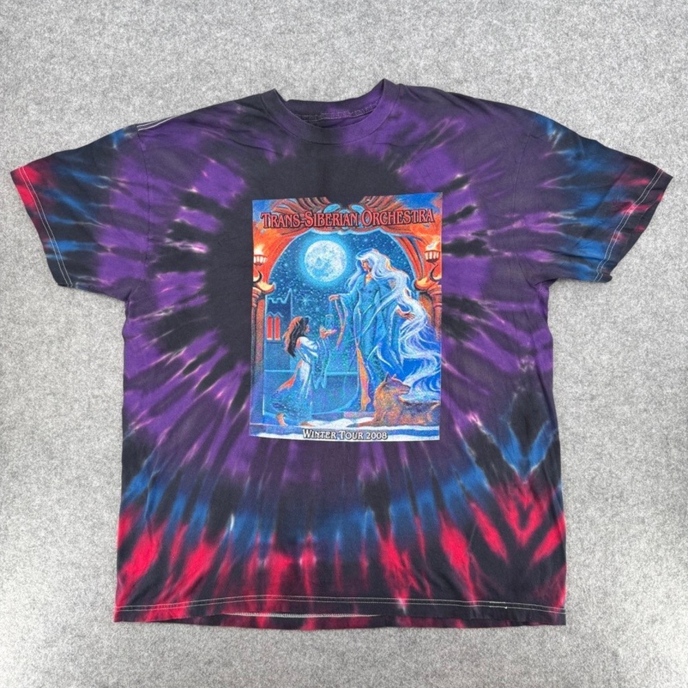 Hartmann USA T-Shirt Mens XL Winter Tour 2008 Purple Tie Dye Band Graphic EUC